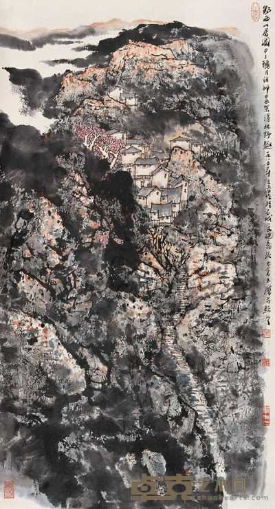 宋玉麟 1984年作 鄂西山居图 立轴 89×48cm